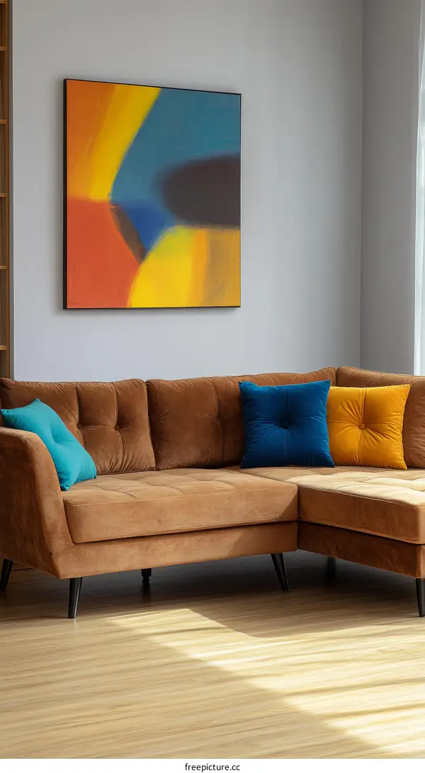 Modern Living Room with Abstract Art