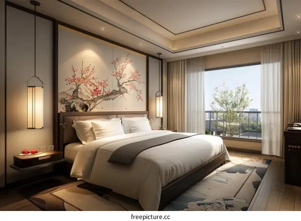 Modern Minimalist Chinese Style Bedroom Design