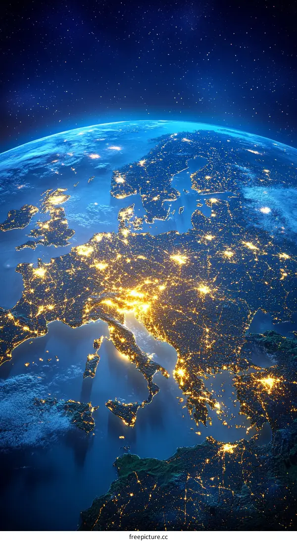 Europe Night Lights from Space
