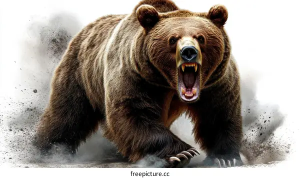 Powerful Brown Bear in Action
