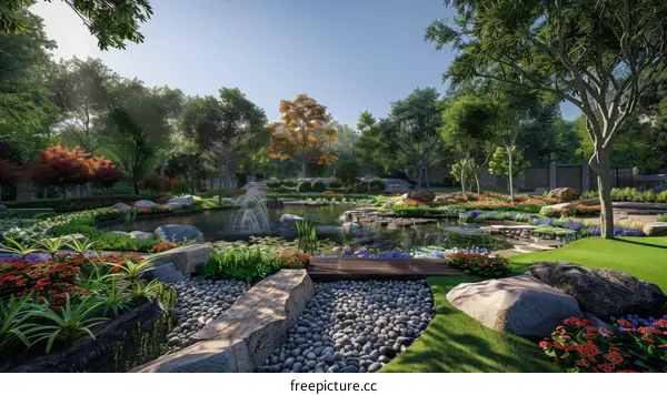 Landscape Design Renderings:  Modern Architecture & Nature