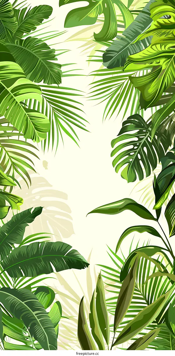 Tropical Leaves Background Illustration