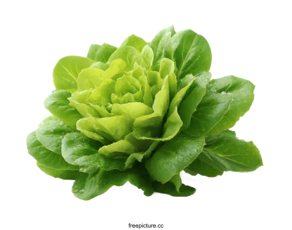 [Transparent Background PNG]Fresh Green Lettuce Head Close-up
