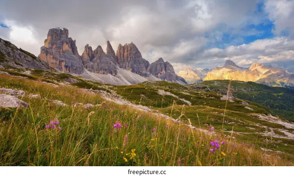 Scenic Mountain View of the Dolomites in Italy