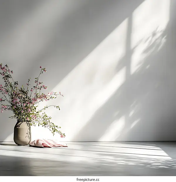 Elegant Interior Still Life with Pink Flowers