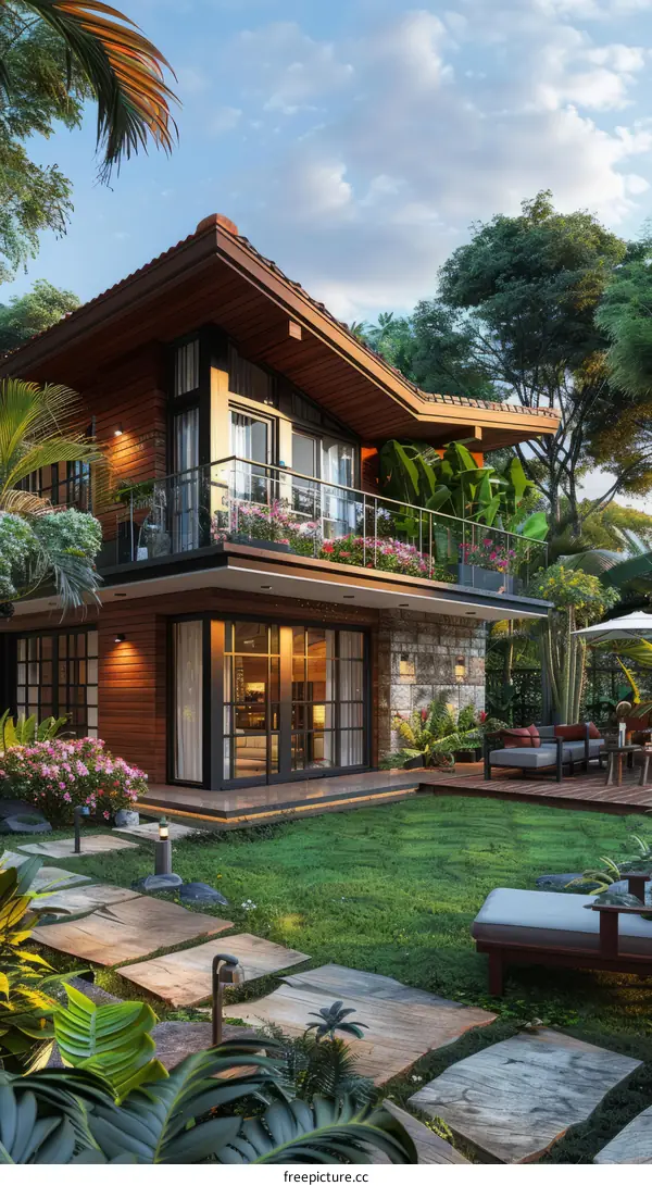 The beauty of a house surrounded by nature