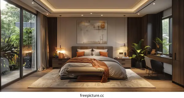 Modern Bedroom Interior Design Illustration
