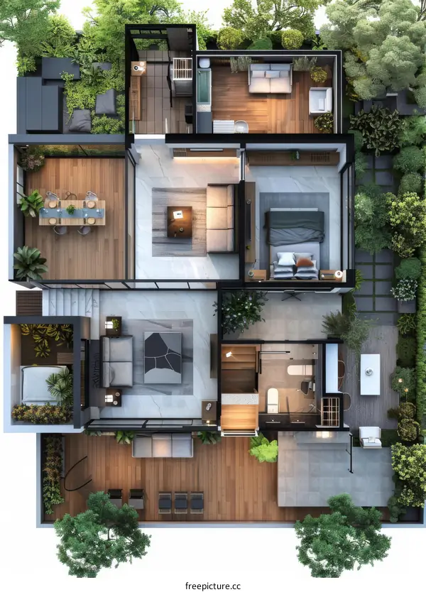 Modern Penthouse Floor Plan Design