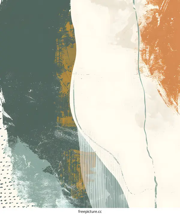 Abstract Art Background with Green, White and Orange Colors