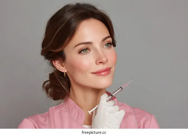 Cosmetic Injection Procedure Caucasian Woman