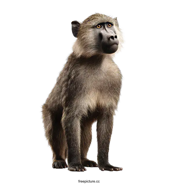 [Transparent Background PNG]Portrait of a Baboon