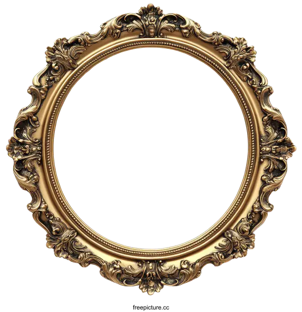 [Transparent Background PNG]Ornate Gold Picture Frame