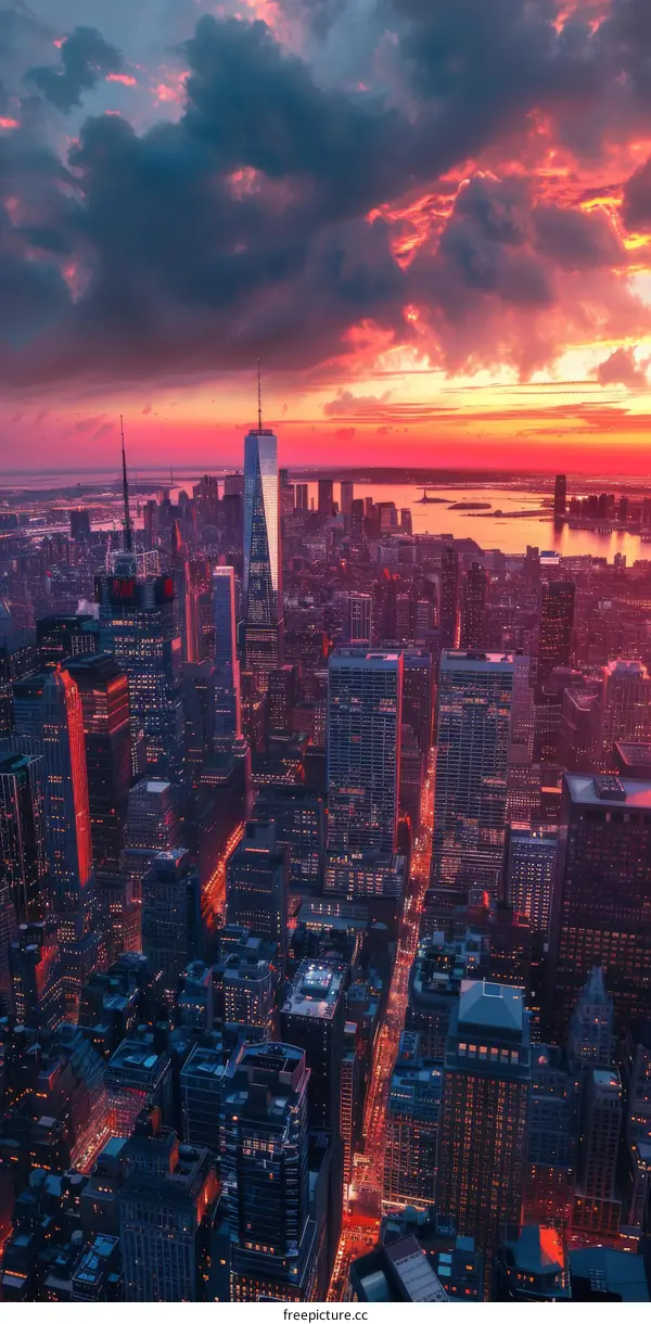 New York City Skyline at Sunset