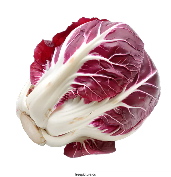 [Transparent Background PNG]Fresh Red Radicchio Isolated on White Background