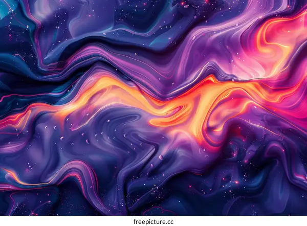 Colorful Liquid Flowing and Twirling in a Galaxy