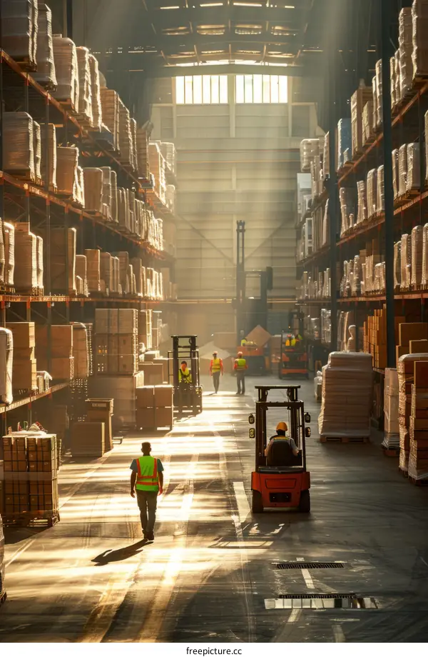 People working in a warehouse