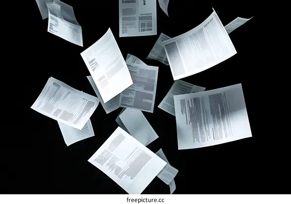 Flying Documents Abstract Background