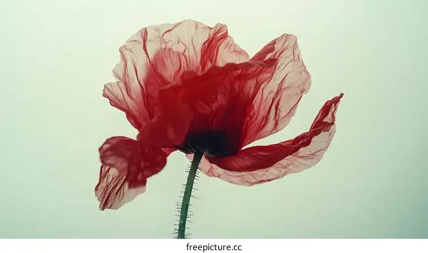 Beautiful Red Poppy Flower Close-up