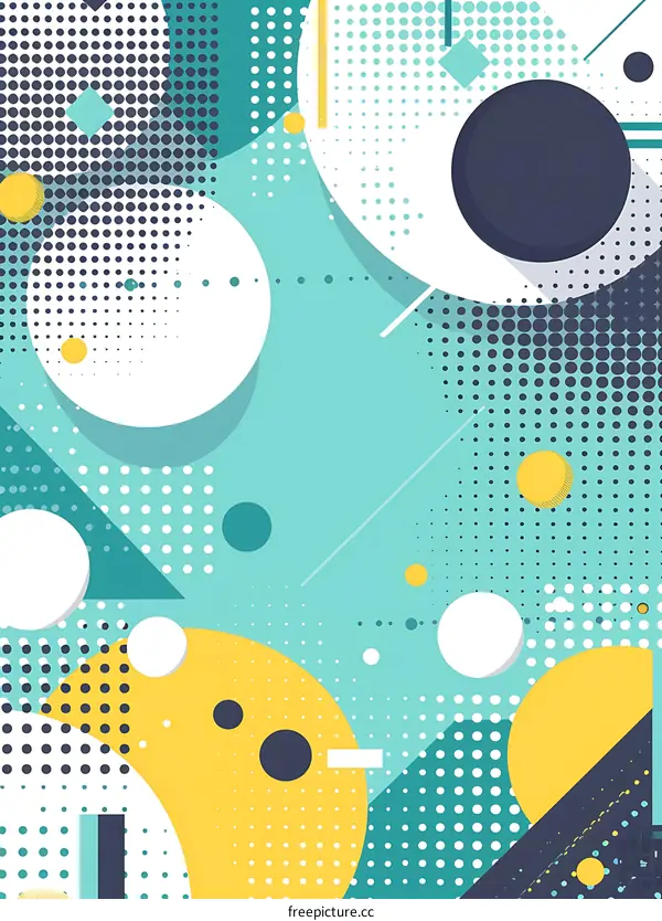 Abstract Geometric Shapes Background with Halftone Pattern