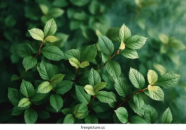 Closeup View of Lush Green Leaves in Nature
