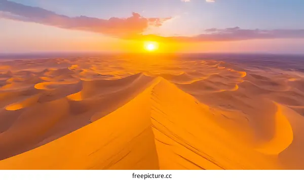 Golden Hour Desert Landscape Sunrise