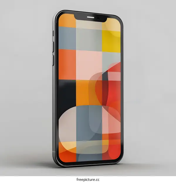 Smartphone with Abstract Geometric Pattern on Screen