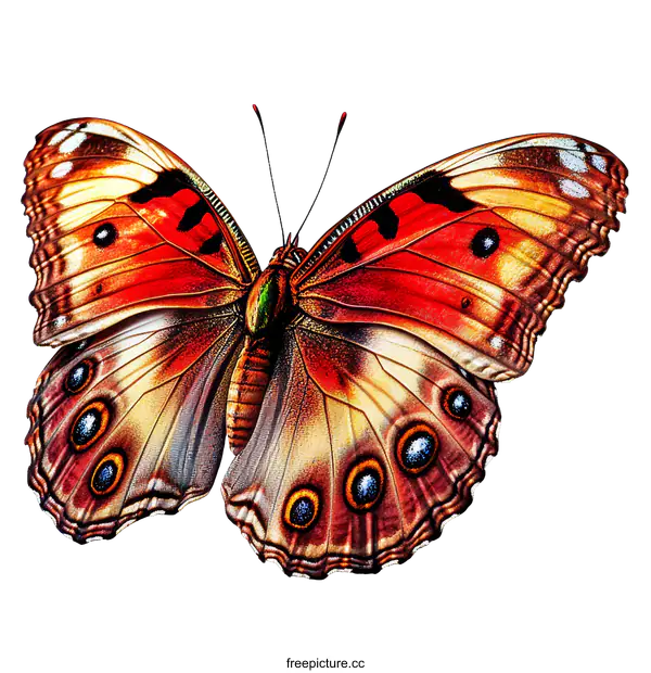 [Transparent Background PNG]Beautiful Detailed Illustration of a Butterfly