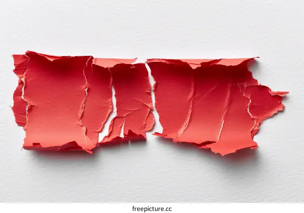 Torn red paper
