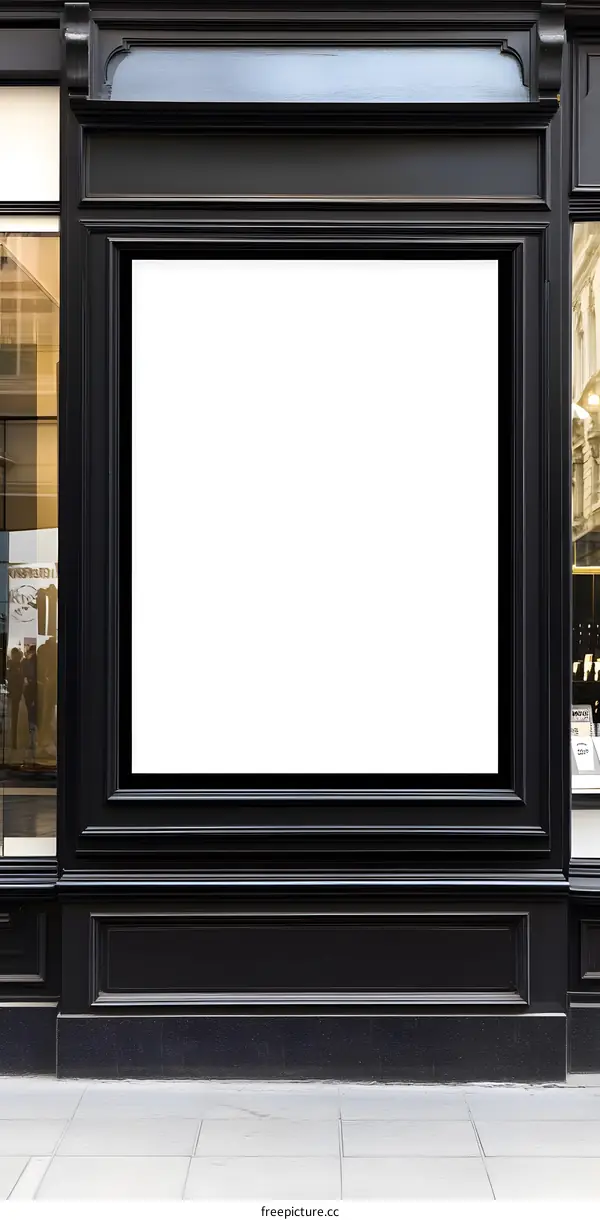 Black Frame Mockup  Shop Sign Window  Blank Advertisement