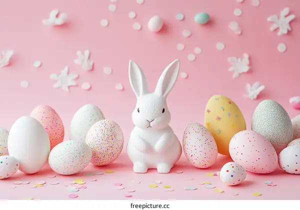 Pastel Easter Decor with Decorated Eggs
