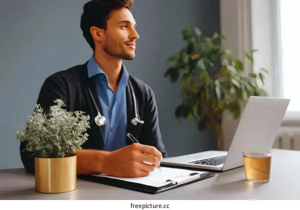 Doctor Consulting Patient in Medical Office