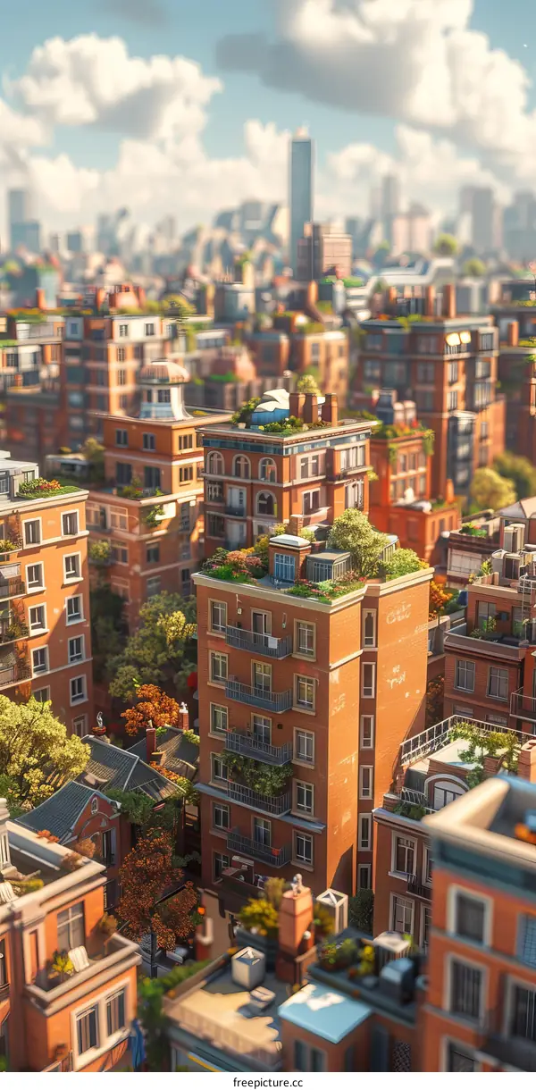 Modern European Architecture with Green Roofs