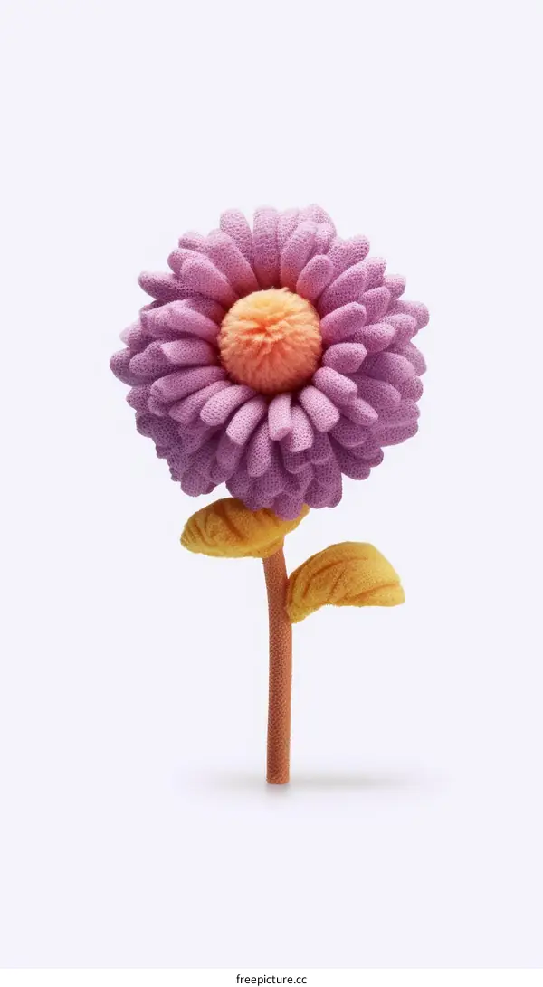 A purple flower made of cloth