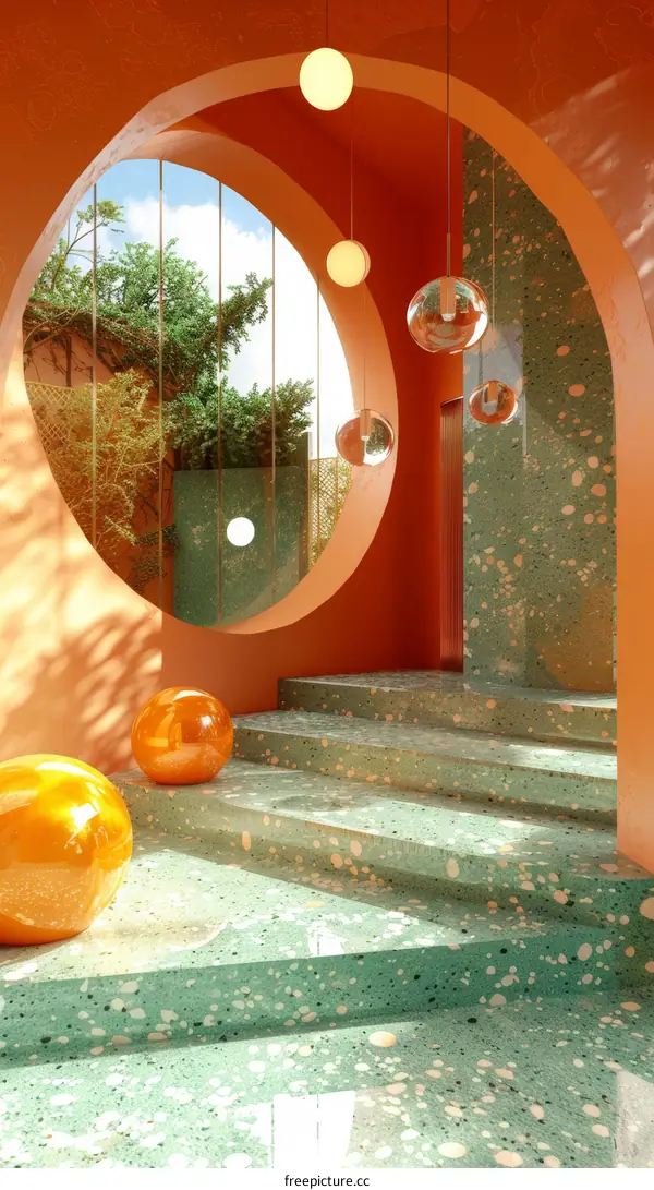 Vibrant Interior Design with Circular Shapes