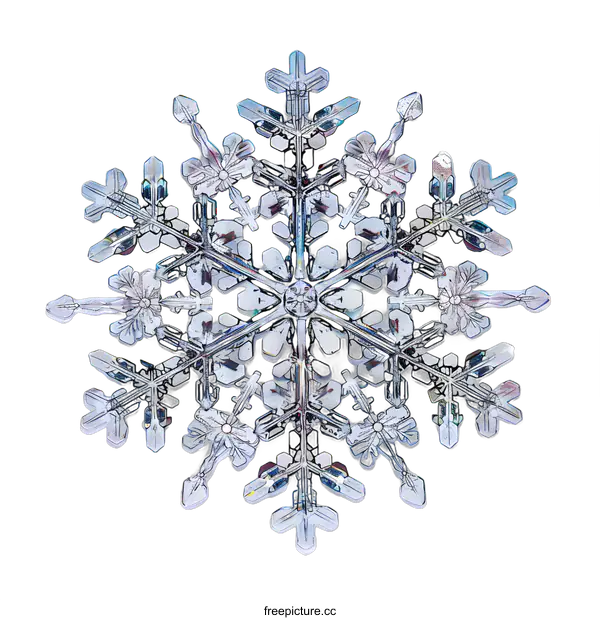 [Transparent Background PNG]Close Up Of A Single Snowflake