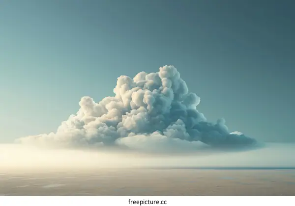 Massive Cumulus Cloud Over Vast Plain