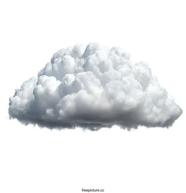 [Transparent Background PNG]Fluffy Cumulus Cloud in White Background