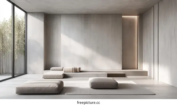 Modern Minimalist Concrete Interior Design
