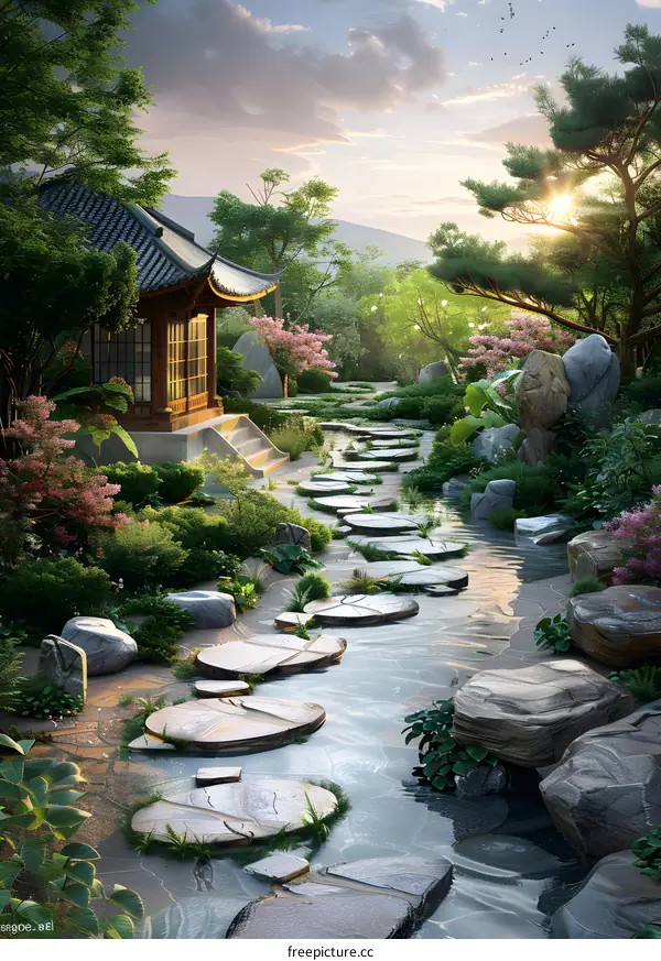 Pathway in a Japanese Garden