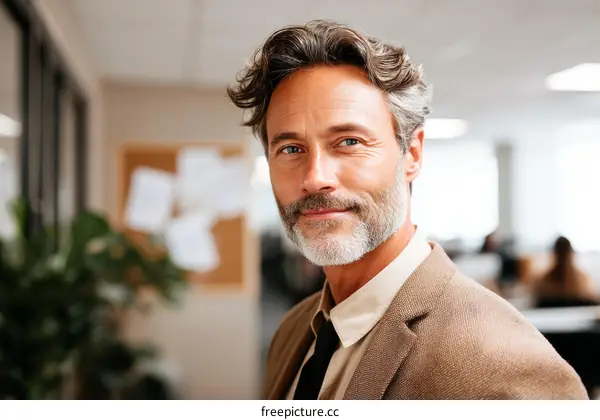 Businessman in office environment portrait