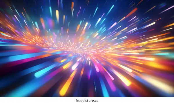 Abstract Colorful Light Streaks in Space