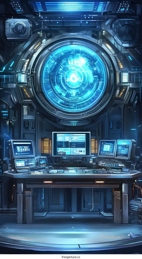 Futuristic Control Room Illustration