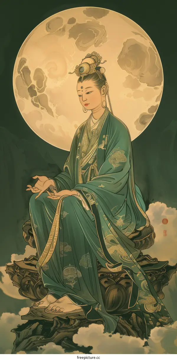 Graceful and Elegant Chinese Goddess of Mercy