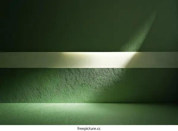 Empty Green Room with Sunlight