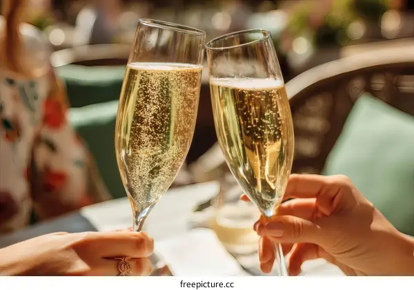 Celebrating with Sparkling Wine Outdoors