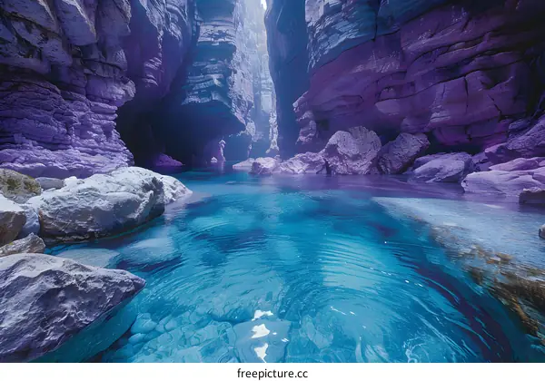 Tranquil Blue Lagoon Hidden in a Mystical Cave