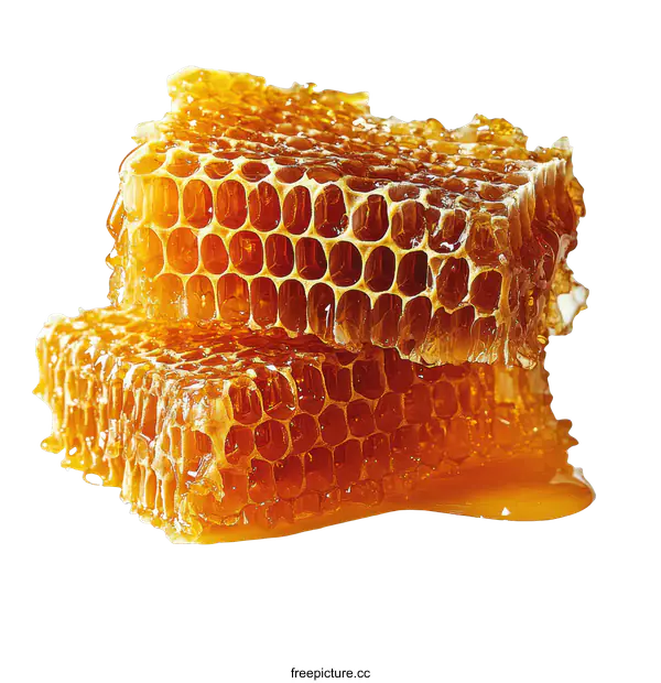[Transparent Background PNG]Honeycomb Close-up Displaying Honeycomb Structure