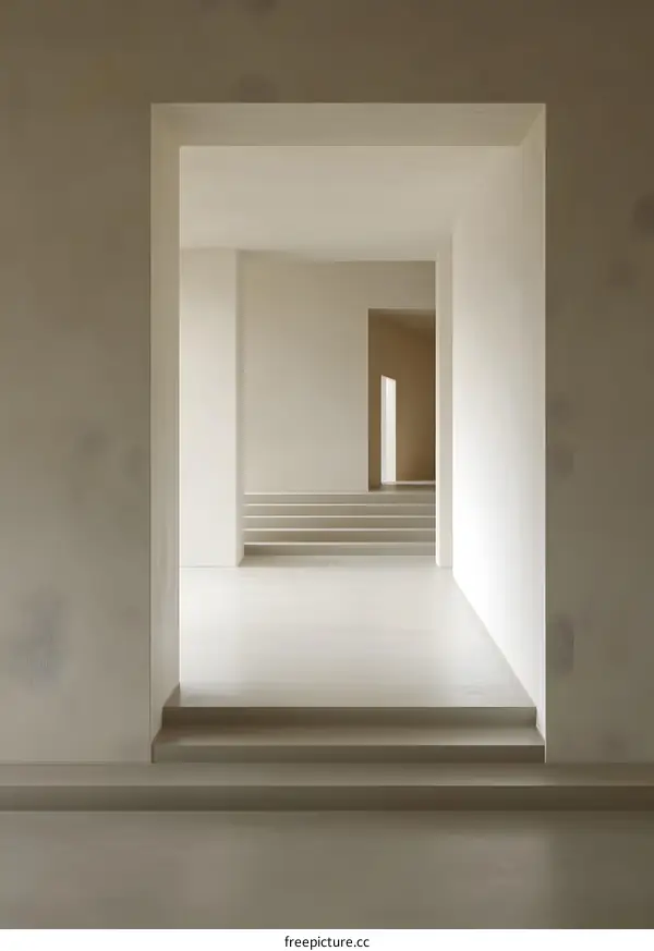 Minimalist Interior Design With White Walls And Stairs