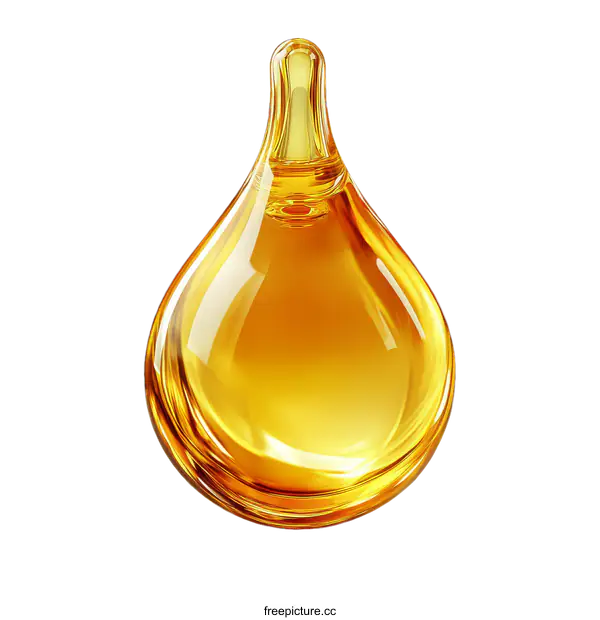 [Transparent Background PNG]Golden Oil Drop Illustration