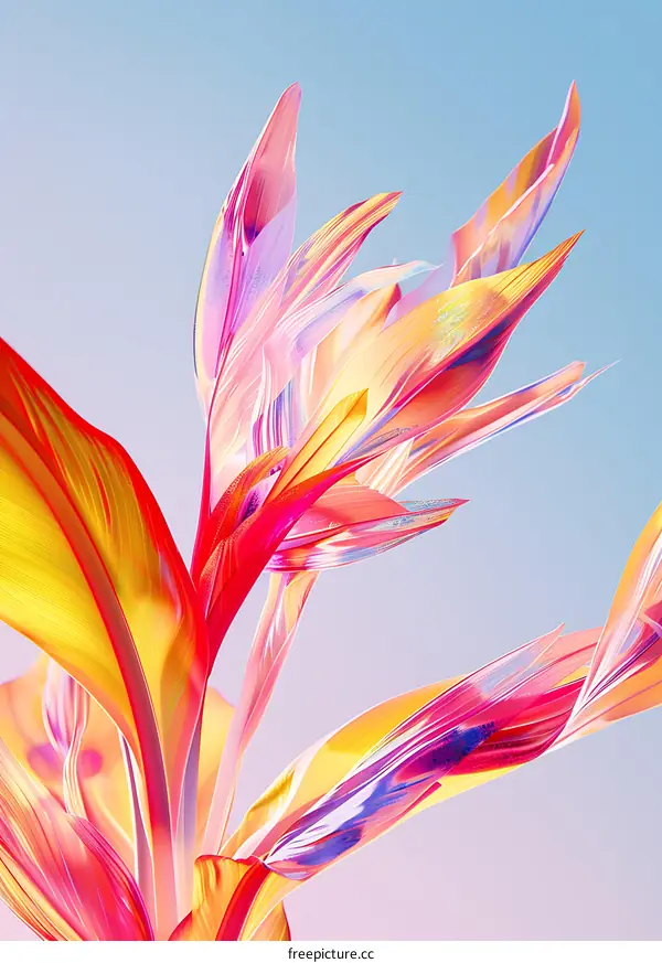 Abstract Colorful Plant with Vibrant Colors